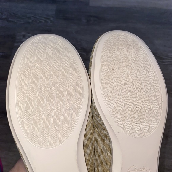 NWT CLARKS CLOUDSTEPPERS CARLY HOPE KNIT BALLET FLATS BEIGE ZEBRA PATTERN SZ 9W - Picture 10 of 14